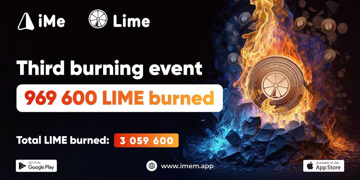 CryptoSaheb's tweet photo. 🔥 Big news for the @iMePlatform and all $LIME holders! 🚀

The 3rd burn is officially done, wiping out nearly $40K worth of $LIME! 💥

The future looks bright, and I’m pumped for what’s next! 

🌟 #Crypto #LIME #iMePlatform #TokenBurn #Web3

Proof.
https://t.co/e1XasKZ4uy https://t.co/Gw1FsuDFbB