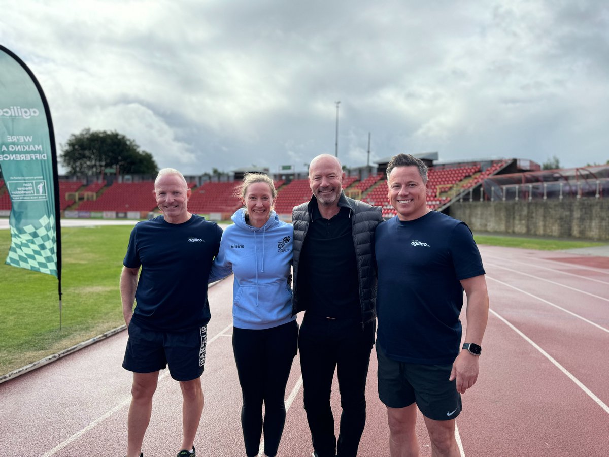 teamagilico's tweet photo. A team from Agilico is set to run the @Great_Run in support of @AlanShearerFndn🏃‍♂️ We had an amazing training session today at Gateshead International Stadium with expert coaches and advice from Mr. Shearer himself. 🙌 Thanks to @GoGateshead

#GreatNorthRun #TeamAgilico https://t.co/PAeqPR60Gm