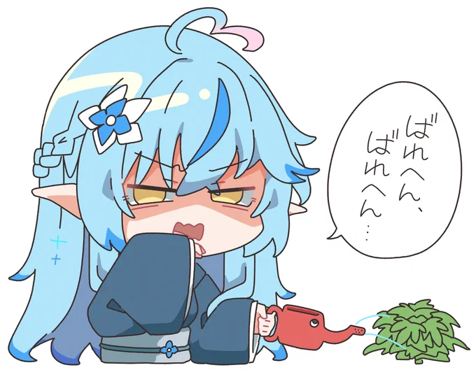 #らみらいぶ  #LamyArt #ホロミステリーライブ 裏山でやばいものを栽培するエリート村長ラミィちゃん☃️