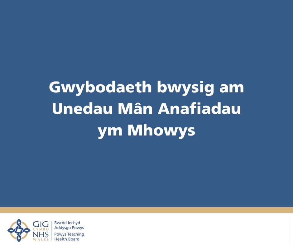 Mae'n bwysig iawn pwysleisio nad yw ysbytai cymunedol ym Mhowys yn darparu gofal acíwt. Yn hytrach, maent yn darparu'r gwasanaethau hynny sy’n ddiogel ac yn briodol eu cynnig mewn lleoliad cymunedol gwledig gan gynnwys triniaeth ar gyfer mân anafiadau. biap.gig.cymru/newyddion/newy…