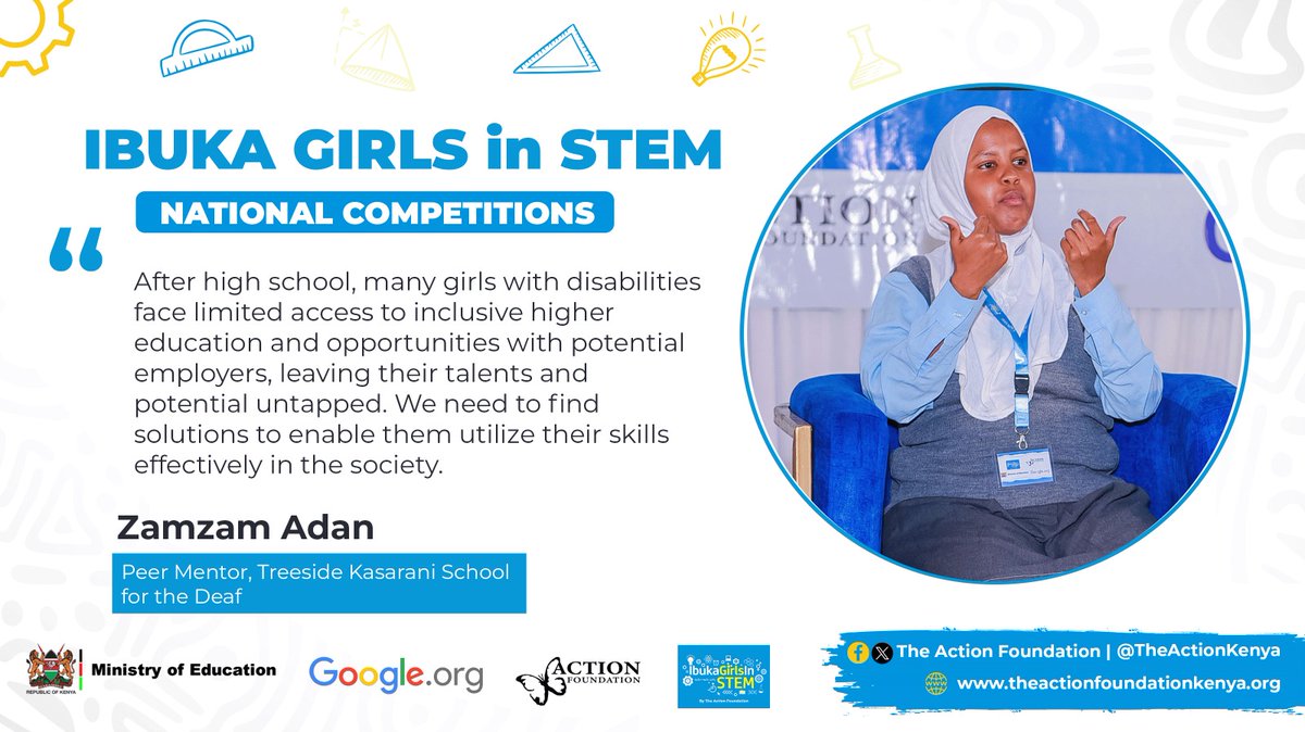 TheActionKenya's tweet photo. We will continue to do our part to make a holistic difference in the lives of all #girls.
Speaker highlights from the IBUKA Girls #STEM national competition.
@Google @GoogleForEdu @EduMinKenya https://t.co/h4jcD7ZbjT