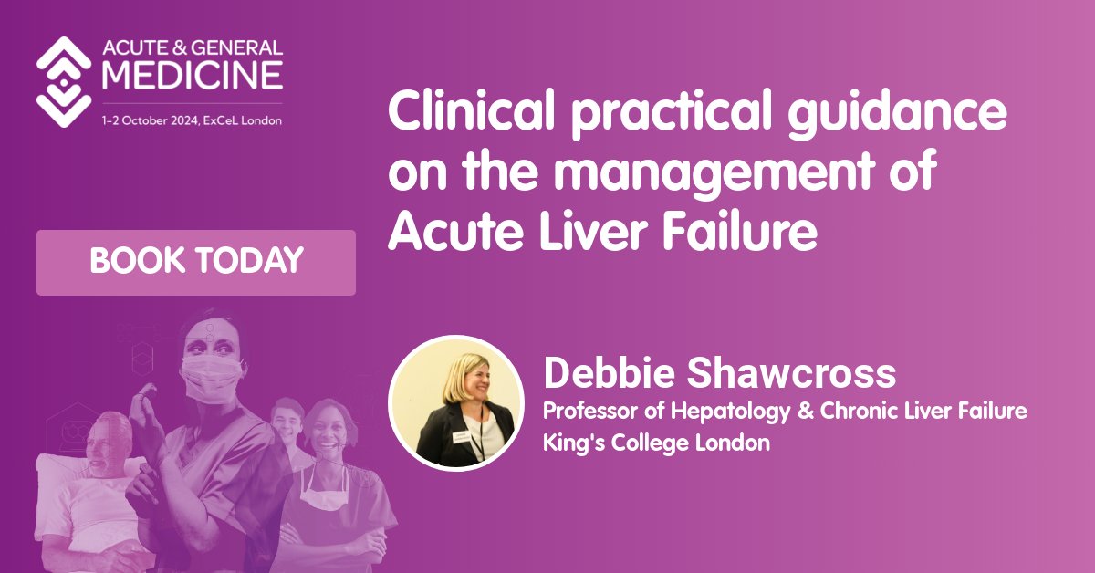 🌟SPEAKER &amp; SESSION HIGHLIGHTS🌟

SPEAKER: Debbie Shawcross
JOB TITLE: Professor of Hepatology &amp; Chronic Liver Failure
TOPIC: Clinical practical guidance on the management of Acute Liver Failure

We can't wait to see you at #AGM24 

Book here➡️ eu1.hubs.ly/H0bCVMX0