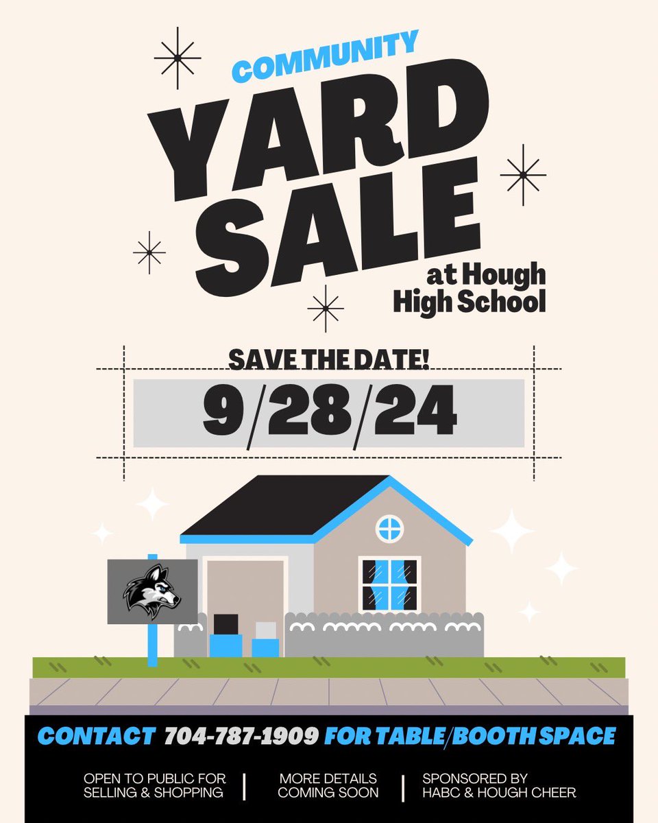 Save the Date:  Sept 28 HOUGH YARD SALE