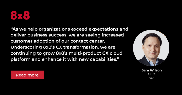 GLWdesign's tweet photo. 8x8 recently introduced the industry’s first Global #CX 100 Awards, the @8x8 CX Tour, &amp; #AI-powered cloud platform innovations which have considerably accelerated the momentum of 8x8 #ContactCenter adoption as part of 8x8’s CX transformation. Learn more. https://t.co/jVh7viu4Bn https://t.co/NoBi3Q1KmD
