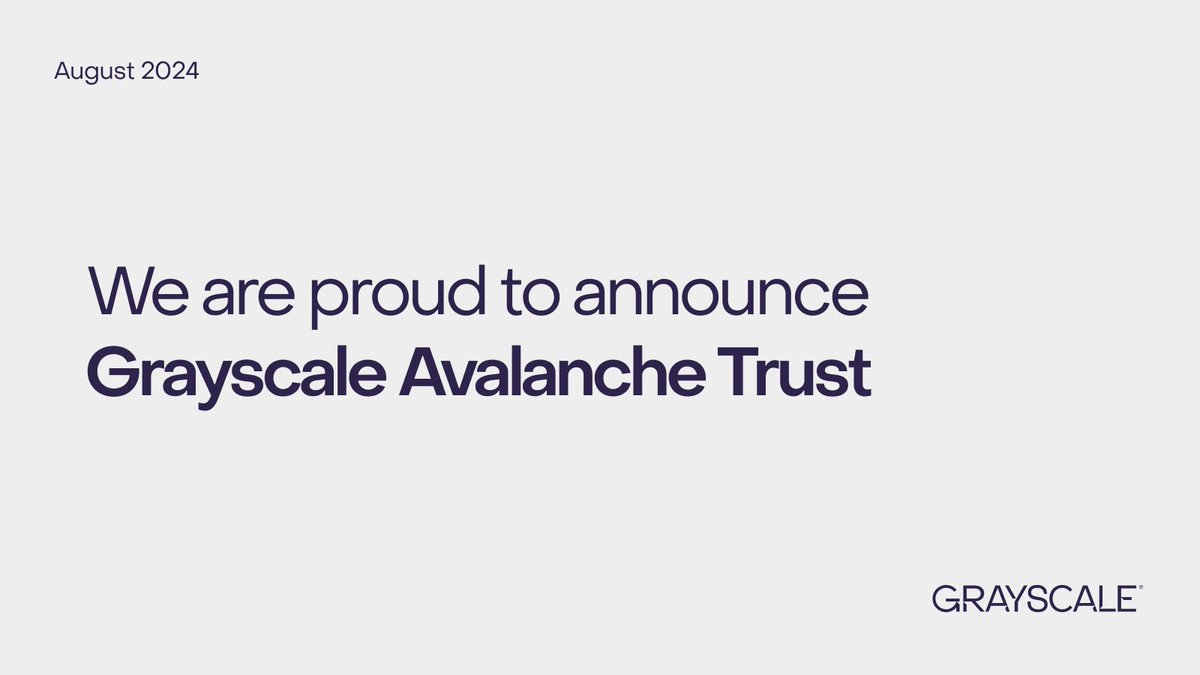 🚨 Grayscale annonce un nouveau fonds dédié à <a href="/avax/">Avalanche🔺</a>.
