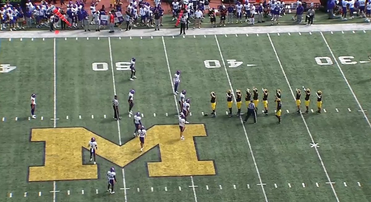 The Iowa Hawkeyes coming out for their 1st play of the season opener.