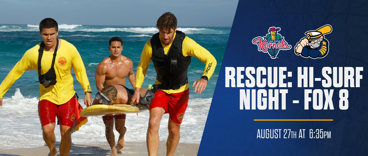 🛟RESCUE: HI-SURF NIGHT w/ <a href="/fox8news/">fox8news</a>  Lifeguards, get in FREE when you wear your uniform and show your CPR certification. Fans can enjoy a buoy toss, lifeguard bootcamp, hula dancing, an in-game grounds crew performance, and a post-game jersey auction.

🎟️milb.com/lake-county/ti…
