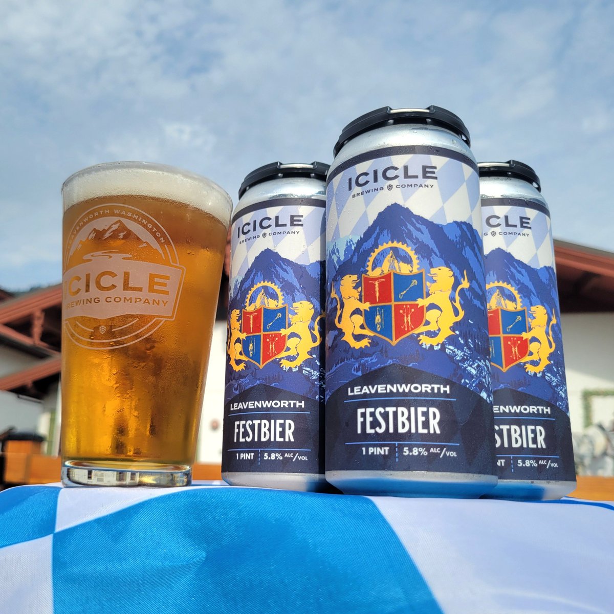 NEW BEER RELEASE: Leavenworth Festbier! This 3-way local collaboration brew between Icicle, Blewett Brewing, and Doghaus Brewery is back for its 3rd year! On tap and in 16oz 4-packs at our taproom starting today, and soon to be found across Washington on draft and in cans! Prost!