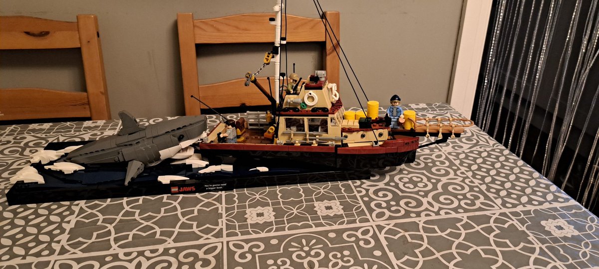 marcrich73's tweet photo. All finished @thedailyjaws @LEGO_Group Now just where to display it?!?! https://t.co/A3L34zt7gf