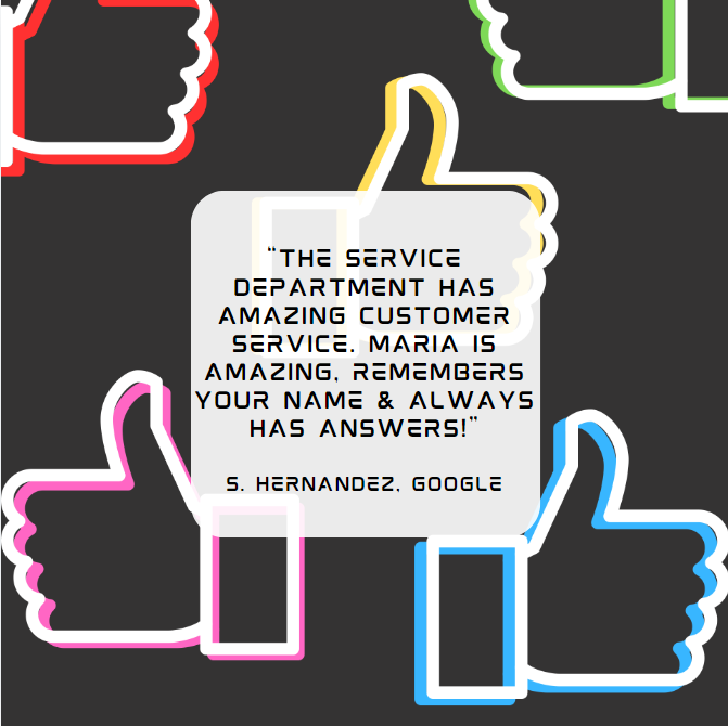 TropicalChevy's tweet photo. We truly appreciate your kind words about our service department and Maria. It's wonderful that she provided personalized care during your visit to Tropical Chevrolet! https://t.co/1LOUSl6Pbn