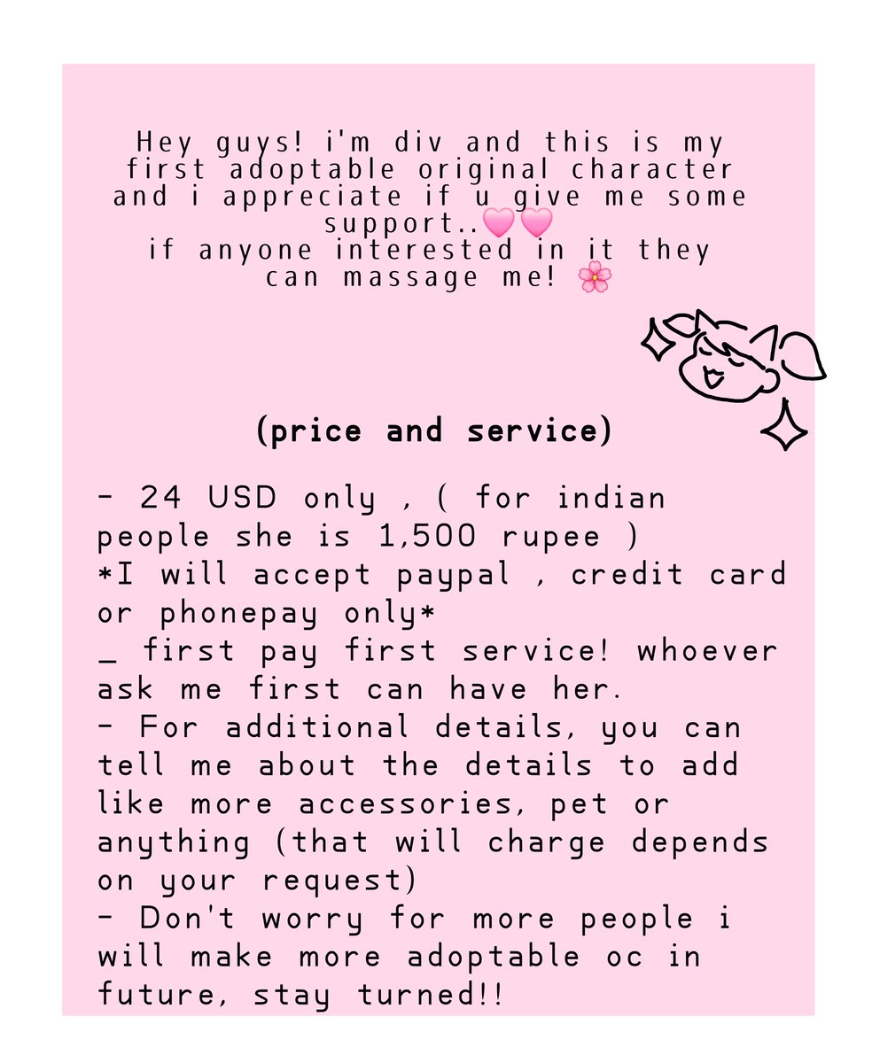 harukii_chann's tweet image. Available for adoption 🩷🫧
#adoptableoc #oc #originacharacter #Commission