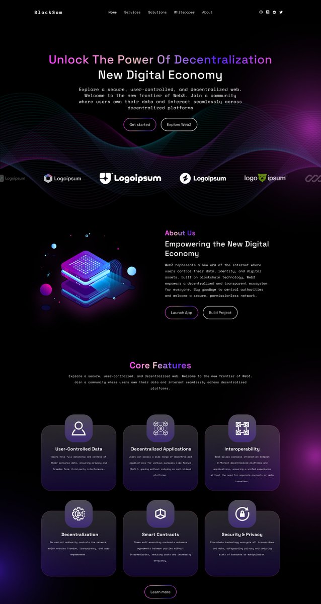 DebFresh24's tweet image. Just wrapped up a sleek Web3 landing page design that’s all about blending innovation with smooth user experience! 🚀🔗 Check out my latest UI/UX work and let me know what you think! 🌐✨ #Web3 #UIUX #BlockchainDesign #DecentralizedFuture #uiuxdesign #Web3Community #dailyui
