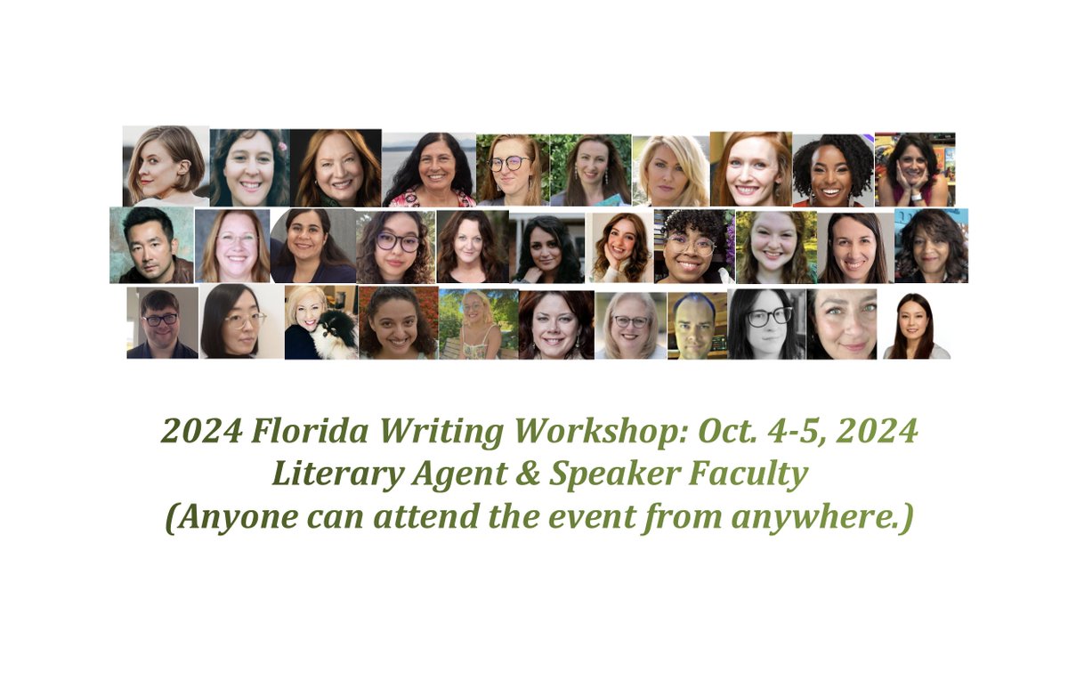 writingdaywksp's tweet photo. 25-35 literary agents will be at the 2024 (Online) Florida Writing Workshop, a two-day online writers conference, Oct. 4-5, 2024. Classes, critiques, and one-on-one virtual pitching to agents. Anyone can attend from anywhere! https://t.co/TZESUiTXsh https://t.co/0RRC3sKyGX