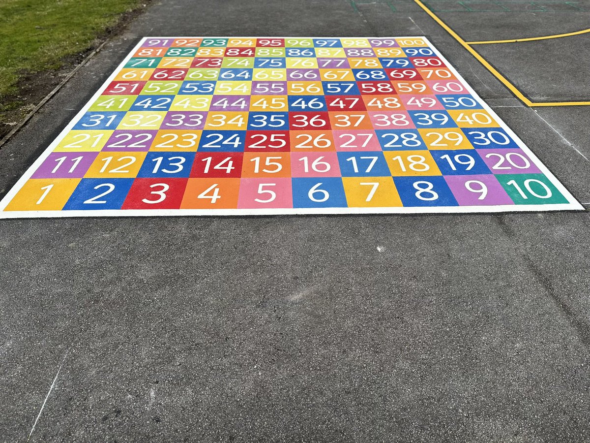 1st4playgrounds's tweet photo. 1-100 number grid made from 300mm x 300mm squares. These can be used for Key Stage 1 and Key Stage 2 children to help counting and numeracy skills as well as brightening up any school playground.
The colours are fantastic! https://t.co/2rc4VjvbZN