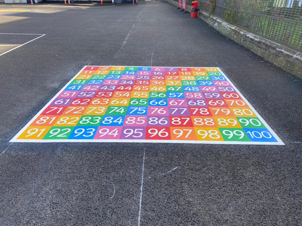 1st4playgrounds's tweet photo. 1-100 number grid made from 300mm x 300mm squares. These can be used for Key Stage 1 and Key Stage 2 children to help counting and numeracy skills as well as brightening up any school playground.
The colours are fantastic! https://t.co/2rc4VjvbZN
