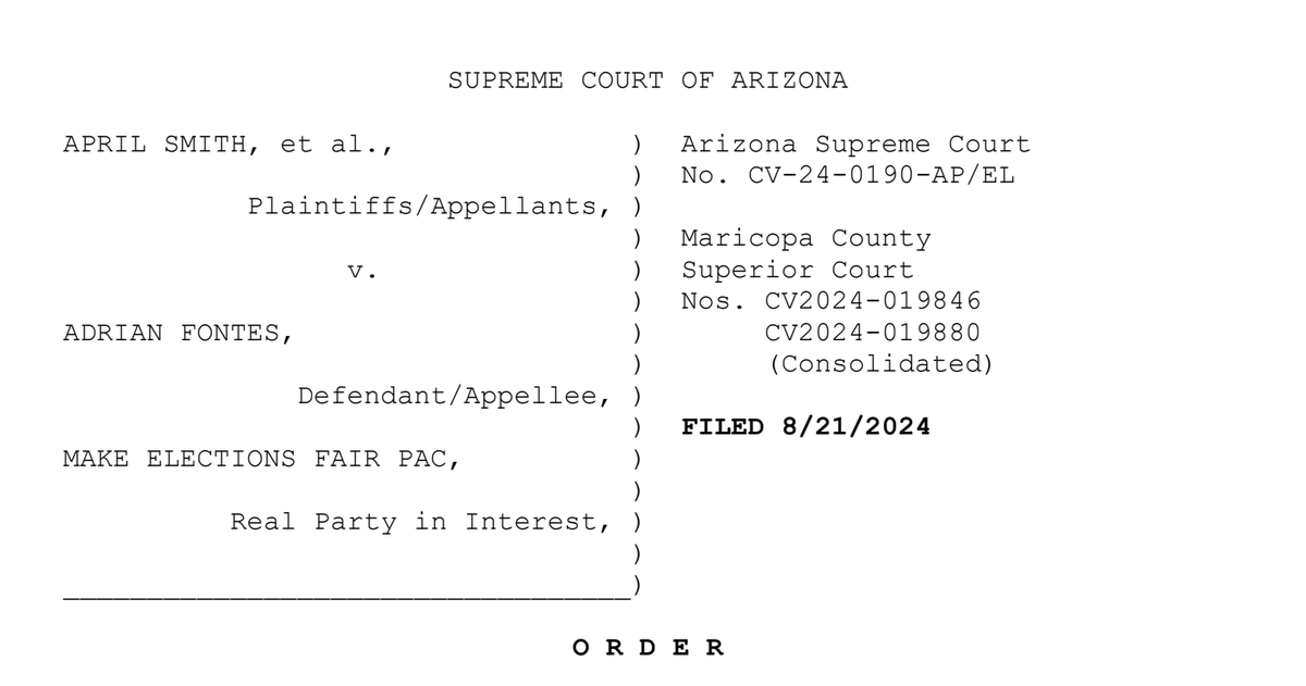 kylenabecker's tweet photo. BREAKING.🚨

In a massive win for Election Integrity, the Supreme Court has UPHELD Arizona's law requiring proof of citizenship to register to vote. 

The voter registration law will immediately go into effect ahead of the upcoming November election. https://t.co/HXETIsc1ae