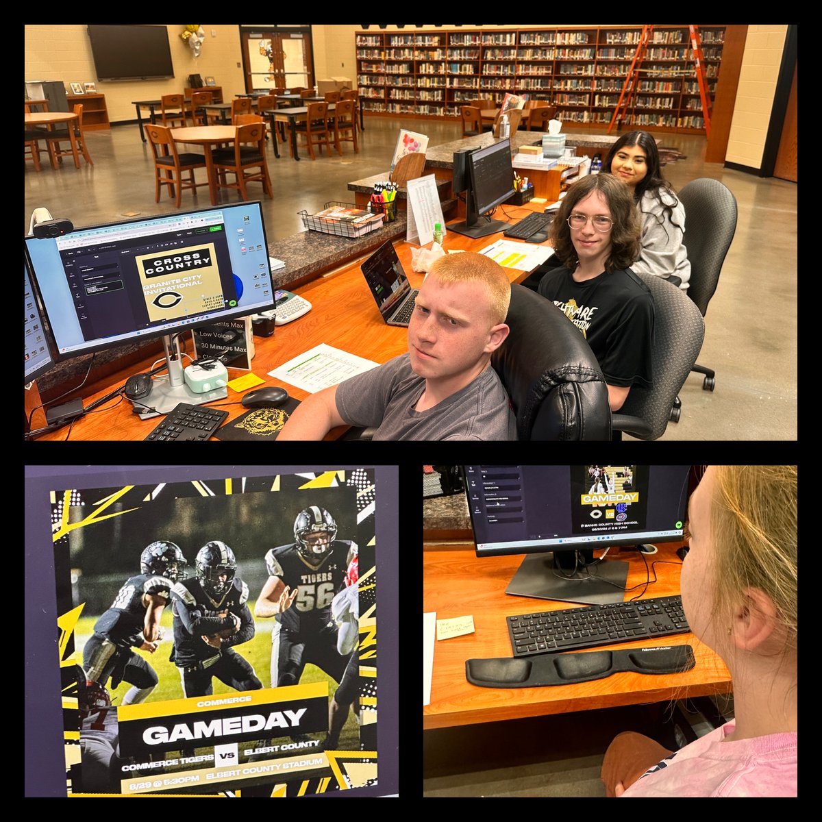CPHTechnology's tweet image. Students working during the Learning Commons renovation on Gipper-our Athletic Social Media post creator-great job!