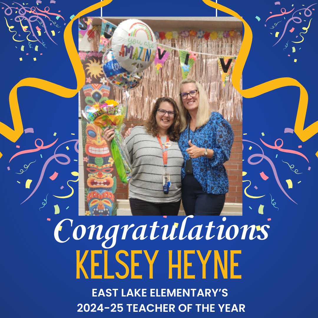 EastLakeES_OCPS's tweet photo. Help us congratulate our East Lake Elementary Teacher of the Year, Ms. Kelsey Heyne, and Support Person of the Year, Mrs. Milanie Rodriguez Lopez. Congratulations to both of these Soaring Eagles!! 🦅 https://t.co/oOJz8iRATD