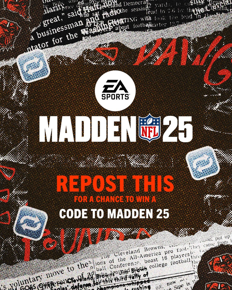 Cleveland Browns (@browns) on Twitter photo you haven't copped the new <a href="/EAMaddenNFL/">Madden NFL 26</a> yet!? bet. we got you π€
all you have to do is hit us with a repost!!! you haven't copped the new <a href="/EAMaddenNFL/">Madden NFL 26</a> yet!? bet. we got you π€
all you have to do is hit us with a repost!!!