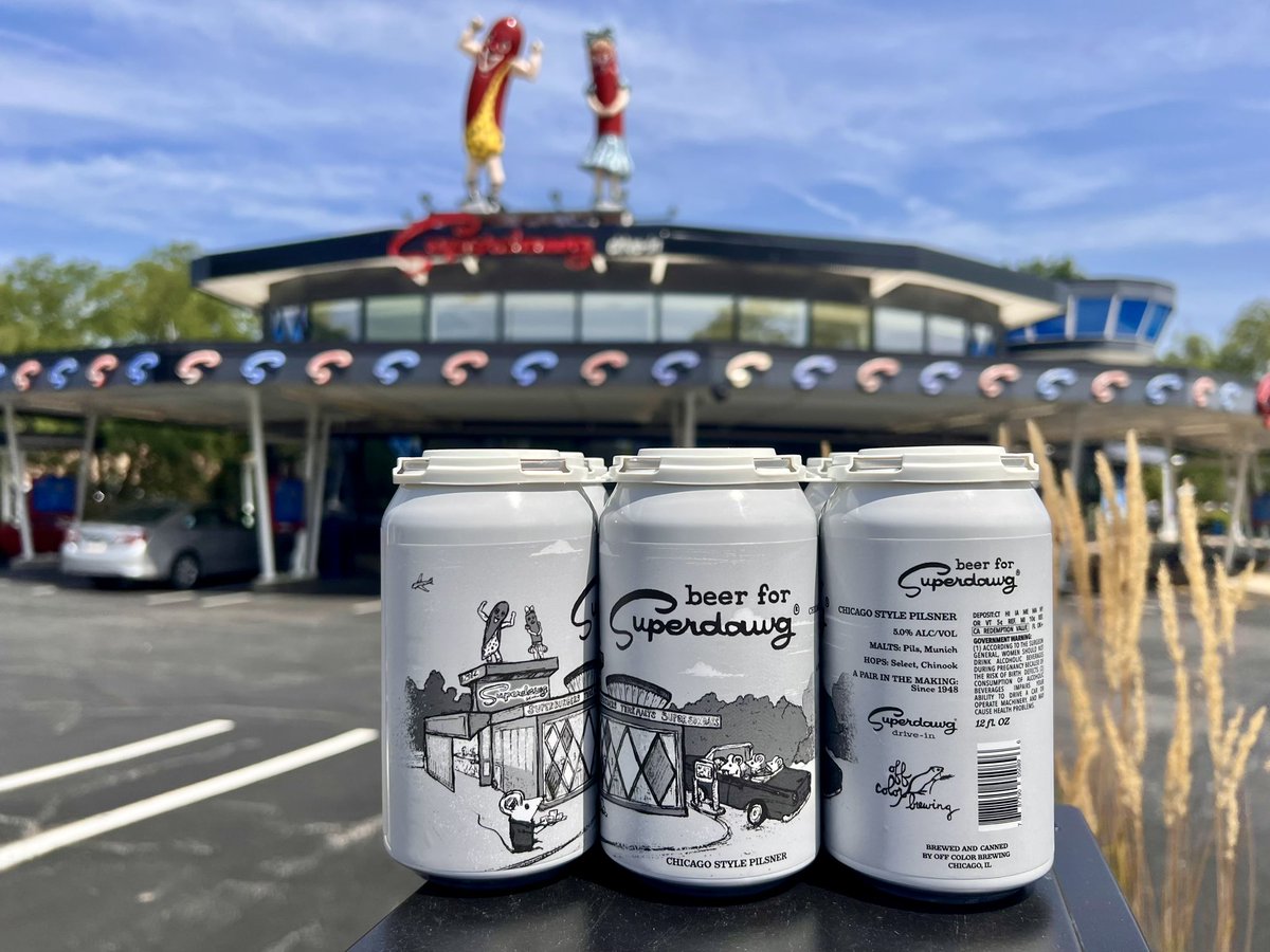 NOW AVAILABLE EXCLUSIVELY <a href="/SuperdawgWheel/">Superdawg Wheeling🌭</a>!! 

A collaboration in the making since 1948, Beer for Superdawg from @offcolorbrewing is an easy-drinking “Chicago-Style” Pilsner.
