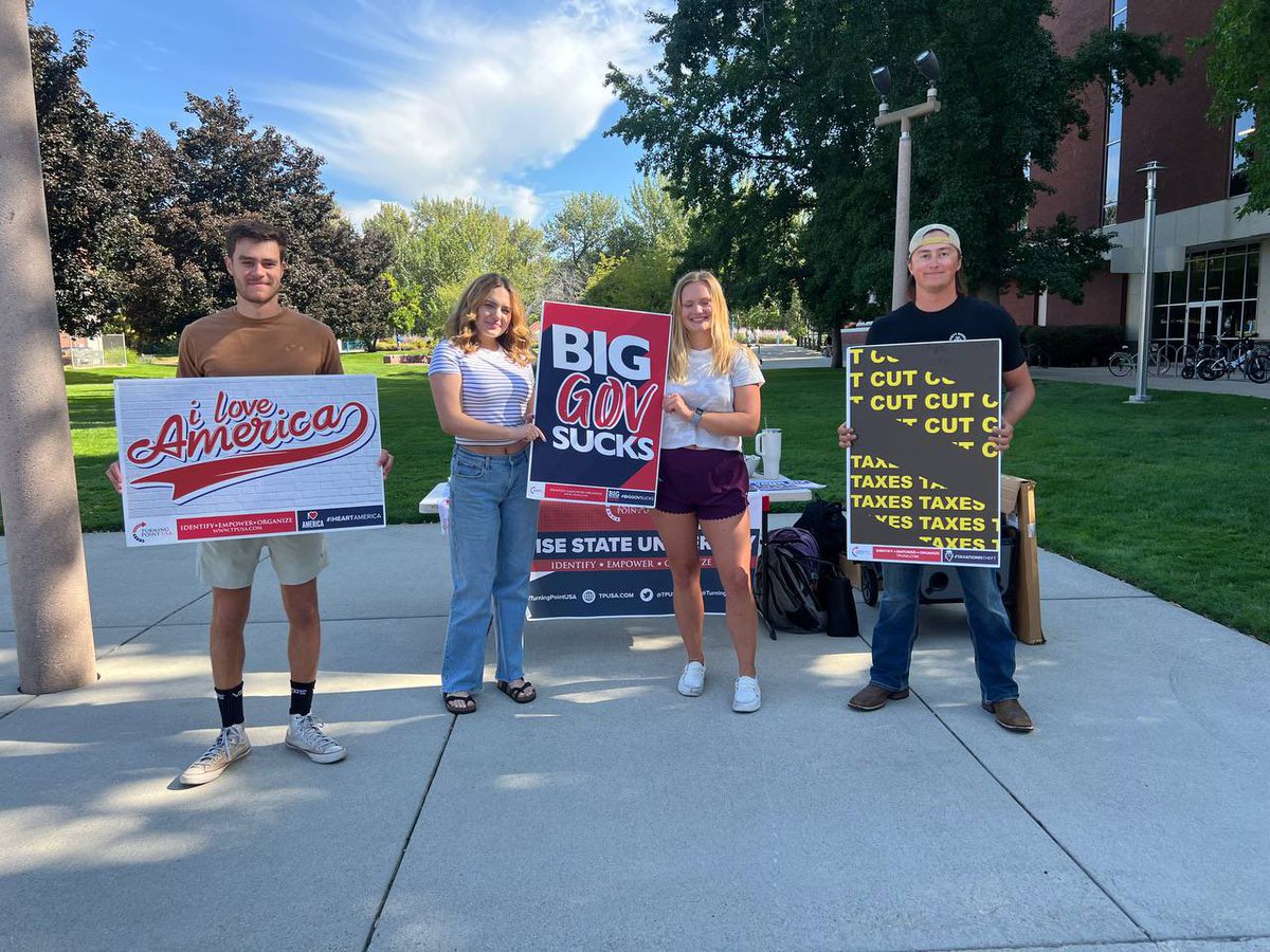paigeadams1218's tweet photo. Just like that our @tpusastudents are BACK!! Who’s ready for another semester??🎉👊🏻

#tpusa #usa #biggovsucks #freespeech #2A #thiswedefend https://t.co/BornIJbQIa