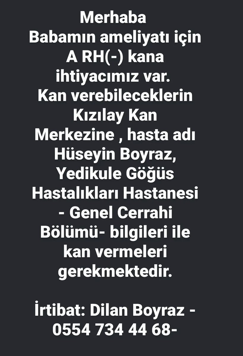 GuneriKutlu's tweet photo. Paylaşır mısınız ? Öğretmen arkadaşımızın babası için ‼️ https://t.co/pUqlqg8UhN