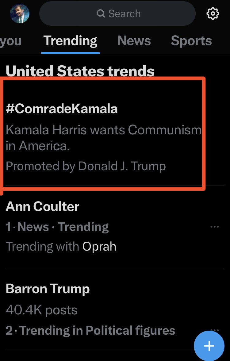 ReasoningTweets's tweet image. It’s on both the regular US Trending page, and the “For You” Trending Tab. Is this allowed because Elon is a Trump supporter? That’s extremely weird. Is X now a conservative social media website/app/company? How much is Musk being paid by the RNC and Trump? Transparency is key…