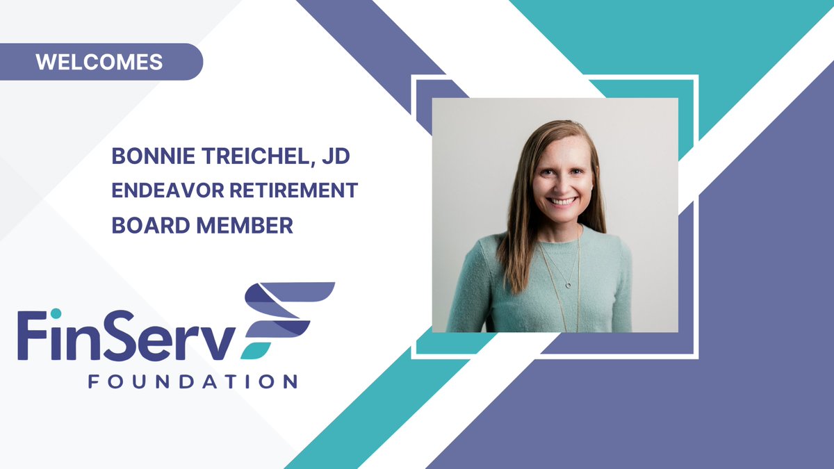 FinServ Foundation (@finservorg) on Twitter photo The FinServ Foundation is delighted to announce the appointment of Bonnie Treichel, JD to its Board of Directors 🎉
"FinServ Foundation is thrilled to welcome Bonnie our esteemed board,” said Jamie Hopkins <a href="/RetirementRisks/">Jamie Hopkins</a> President at <a href="/FinServOrg/">FinServ Foundation</a> Foundation The FinServ Foundation is delighted to announce the appointment of Bonnie Treichel, JD to its Board of Directors 🎉
"FinServ Foundation is thrilled to welcome Bonnie our esteemed board,” said Jamie Hopkins <a href="/RetirementRisks/">Jamie Hopkins</a> President at <a href="/FinServOrg/">FinServ Foundation</a> Foundation