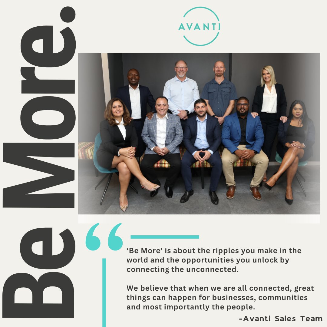 #GetToKnowAvantiSA!

Connect with our sales team today to see what solutions we could provide for the people you care about the most, including:

💫Reliable Connectivity
🔐Security
🛜Scalability.
⚙️Integration

📧sales@avanti.space

#BeMore #Quoteoftheday #Connectivity