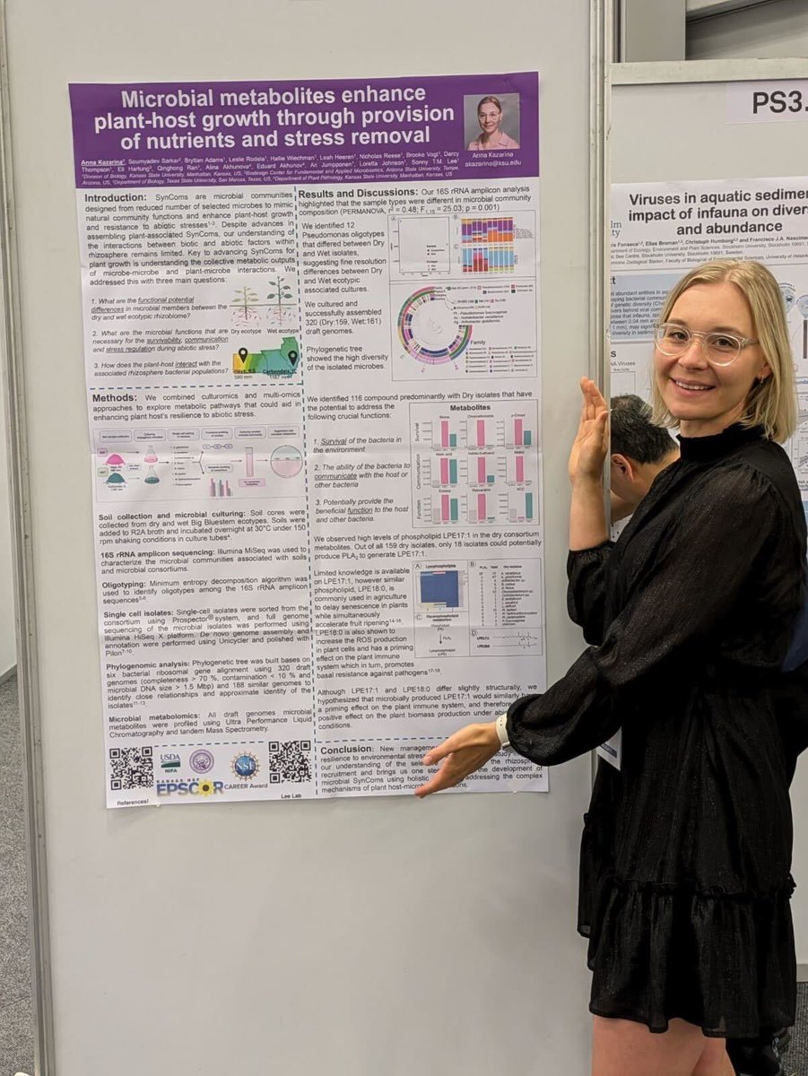 Lee Lab (@leelabkstate) on Twitter photo The Lee Lab is very proud of <a href="/AnnaKazarina2/">Anna Kazarina</a> for presenting her work at #ISME19 in South Africa! In this project, Anna takes one step closer to building a plant-oriented Synthetic Community. Be on the lookout for a preprint of this work next week!👀 The Lee Lab is very proud of <a href="/AnnaKazarina2/">Anna Kazarina</a> for presenting her work at #ISME19 in South Africa! In this project, Anna takes one step closer to building a plant-oriented Synthetic Community. Be on the lookout for a preprint of this work next week!👀