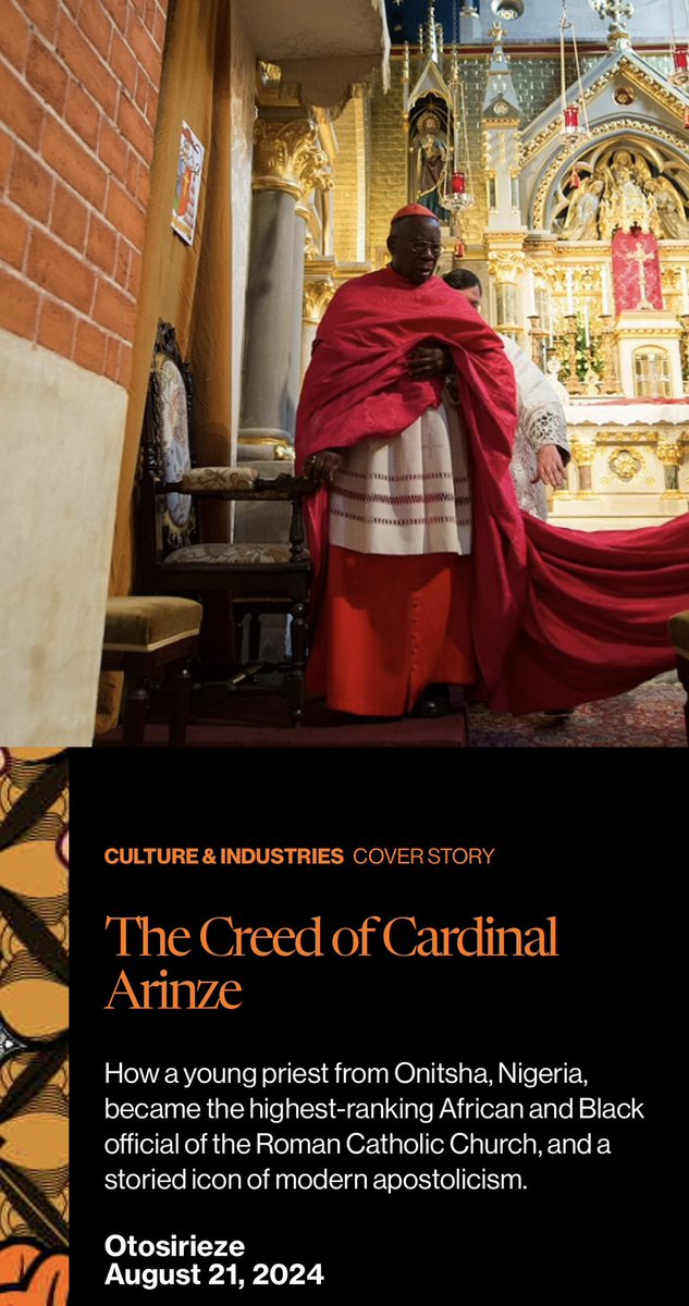Otosirieze's tweet photo. The fact that this is the first major Profile of one of the greatest religious figures in African history says too much about our cultural lack in this continent.

But it’s also why @OpenCountryMag exists: to tell our stories before they are lost.

https://t.co/vsrMC5tLKf https://t.co/nJJZxeNxts
