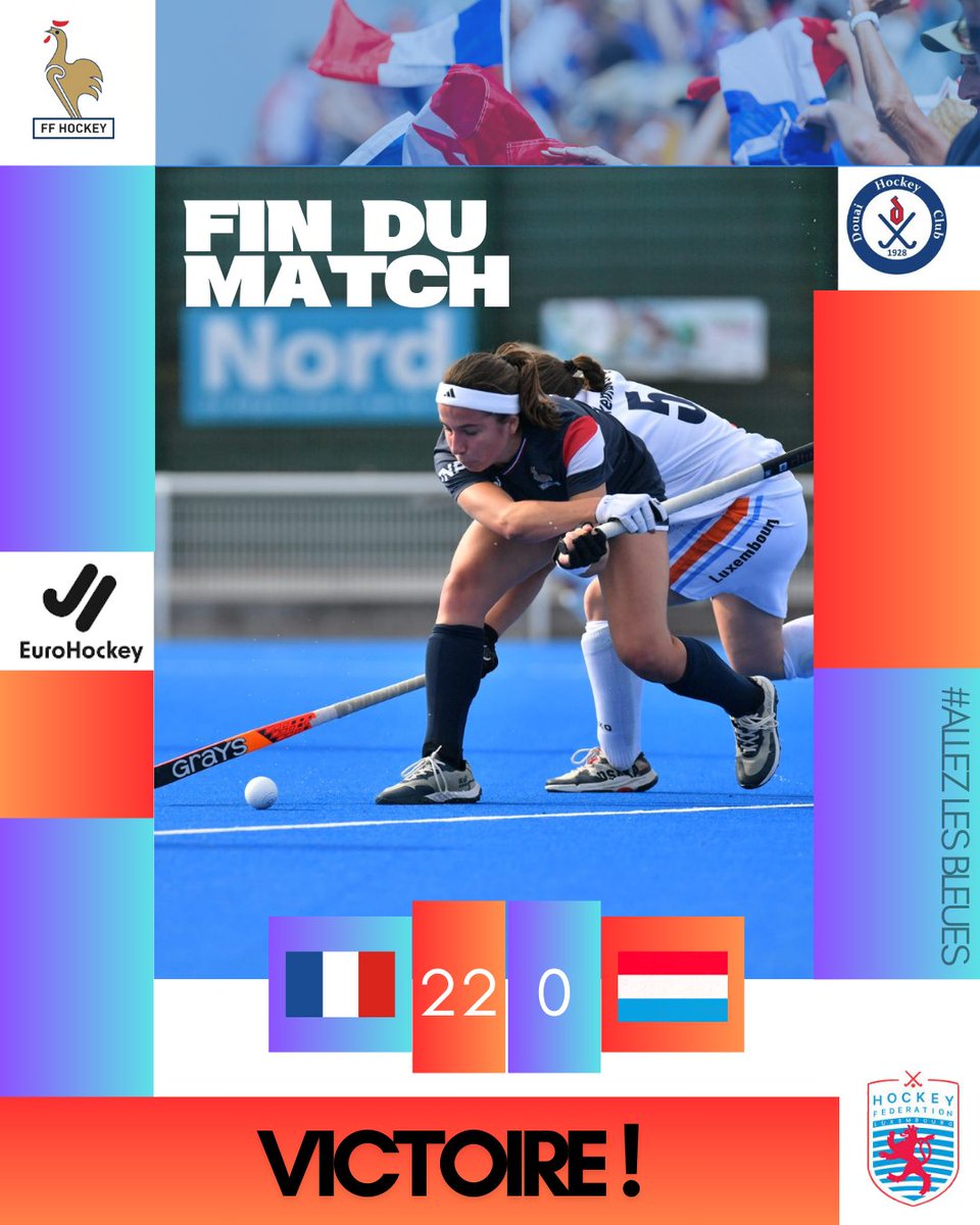 𝗙𝗜𝗡 𝗗𝗨 𝗠𝗔𝗧𝗖𝗛 ⚔️ 

Les Bleues entrent parfaitement dans la compétition en s'imposant face au Luxembourg sur le score de 22-0 ✅️