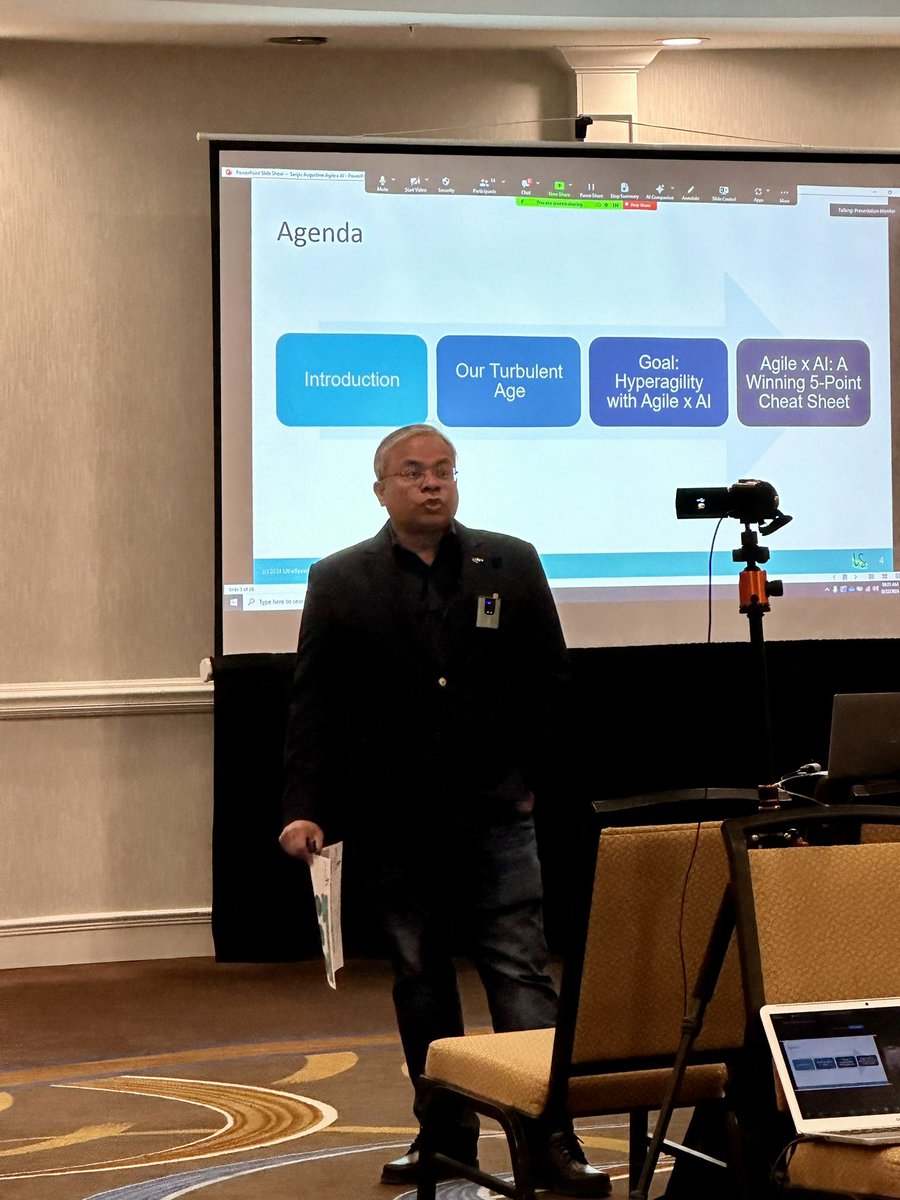 lithespeed's tweet image. Sanjiv Augustine sharing his knowledge on Agile X AI: A 5-Point Winning Strategy at the PMI Silver Spring Chapter symposium.

Thank you to the Silver Springs chapter for having the LitheSpeed team! 

#pmisilverspringchapter #pmi #projectmanagementinstitute #agilexai #ai #genai