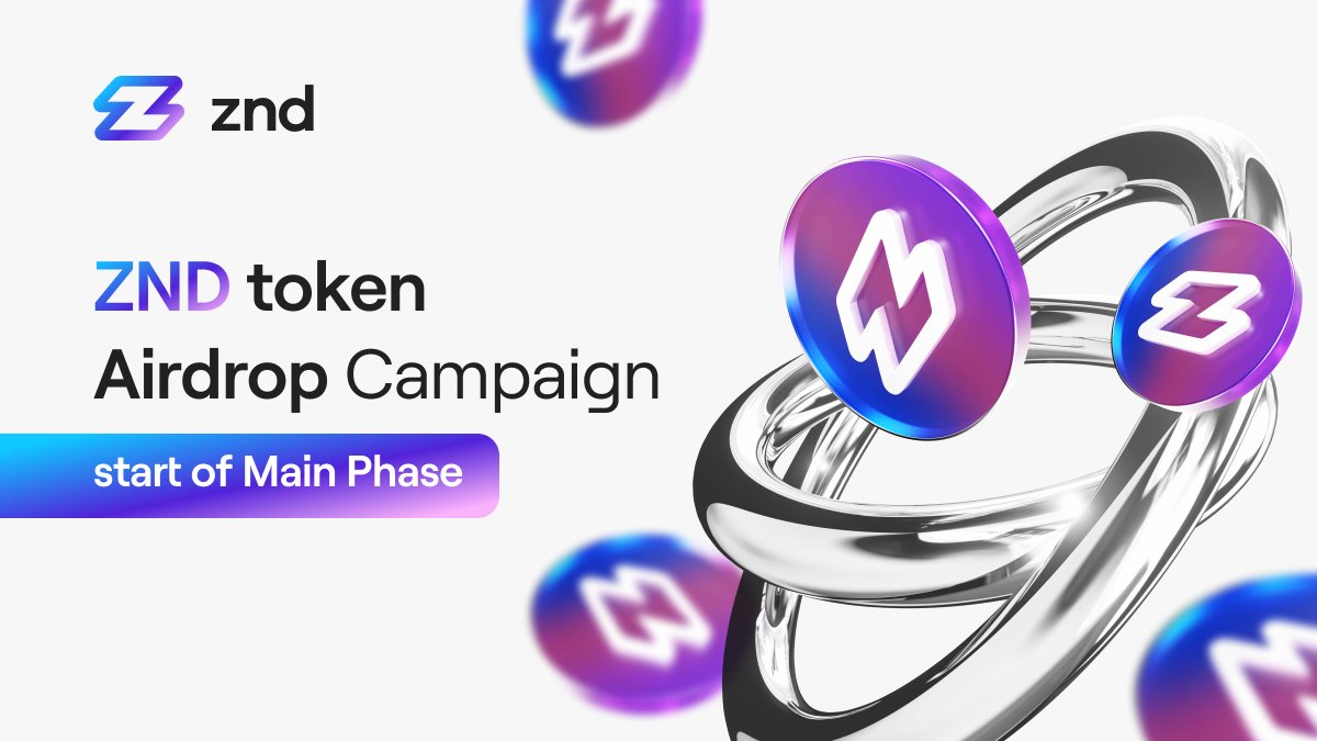ZND_co's tweet photo. We have some really hot news for you. It's time for something great!

Due to the very rapid development of the ZND project, the Main Phase of the Airdrop token ZND Campaign has been launched 🔥

There will be tasks on our Telegram in a dedicated app. We have prepared an article describing them in detail. Take a look at it 👉 https://t.co/O28kUhmevf

Get ready for a great Airdrop and pass the info on to your friends 🌎

We wish you the best of luck 🍀