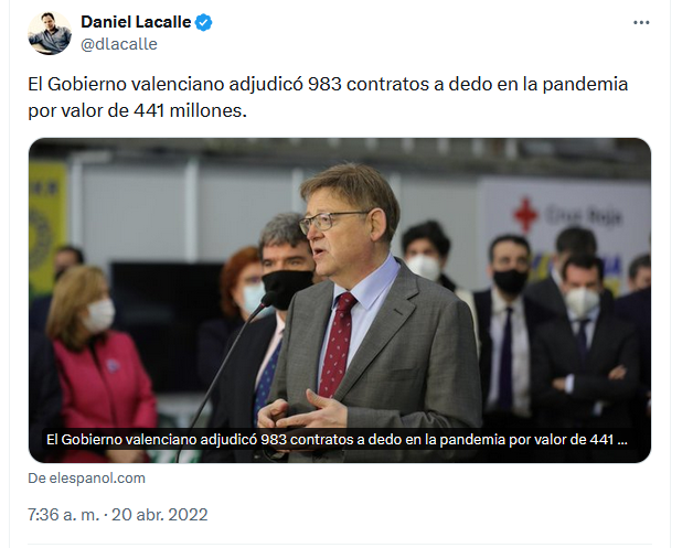 EconoCabreado's tweet photo. OJO a esta fantasía de @dlacalle

😡en 2022 le parecía muy mal los contratos a dedo del Gobierno Valenciano (algo que hicieron todos, que se lo digan al hermano de Ayuso)

☺️Hoy es él quien los cobra del Ayuntamiento de Valencia porque es "cobrar por su trabajo"

😂Qué hipócrita https://t.co/rjODtiCQdo