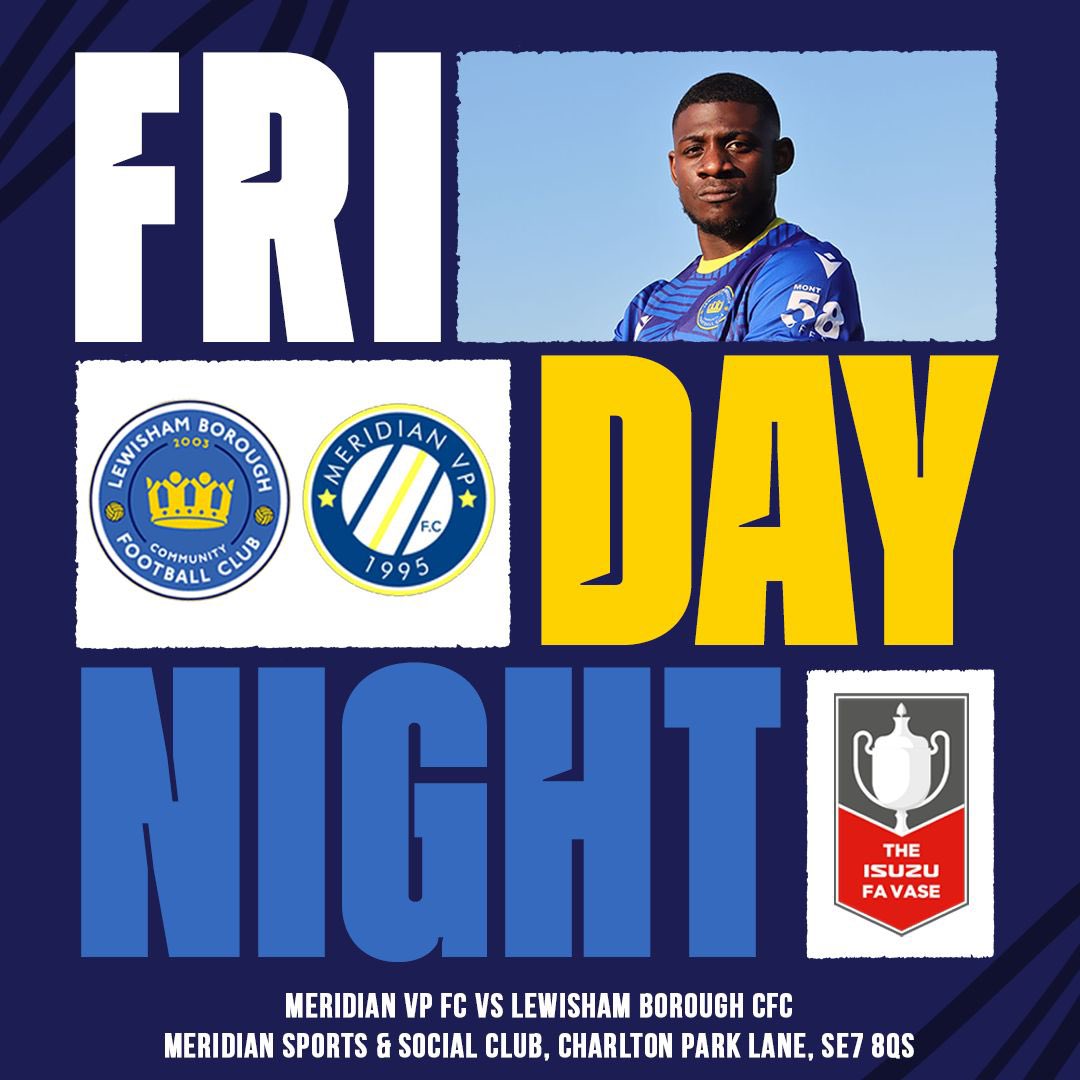 🌃 Start your weekend off right - get ready for Friday Night Football!

We travel to Meridian VP in the FA Vase (First Qualifying Round) 

#UpTheBoro 🔵🟡