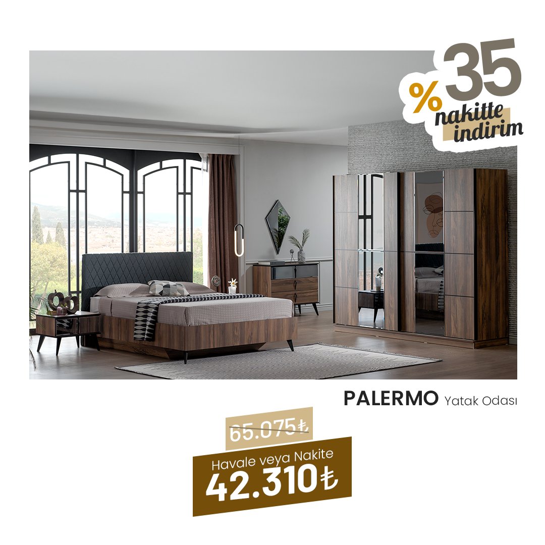 Modern tasarımı ve üstün konforu ile gece uyku, gündüzse dinlenme keyfini zirveye taşıyan Palermo Yatak Odası, Ağustos indirimleriyle sizleri bekliyor.  İncelemek için mağazalarımızı veya web sitemizi ziyaret edebilirsiniz.  #idermobilya #evinizinherkaresi #palermo #yatakodası