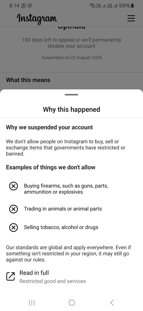 UnSubtleDesi's tweet photo. Instagram has suspended the OpIndia account. The reason provided is simply asinine. It appears that Big Tech is no longer even bothered about providing a reasonable explanation - they will make shit up and suspend voices they don’t like. And the Left wanted us to believe that Amit Malviya had the powers to affect such suspensions - guess they always accuse others of what they do themselves