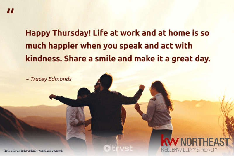 PaizTX5_Realtor's tweet photo. Good morning, and happy Thursday!
Embracing kindness can initiate a ripple effect of positivity.
I am wishing you a wonderful day ahead!
Positive Thinking of The Day:
#yourforeverrealtor #kindness #smile #positivevibes https://t.co/ECmyX1OJtl