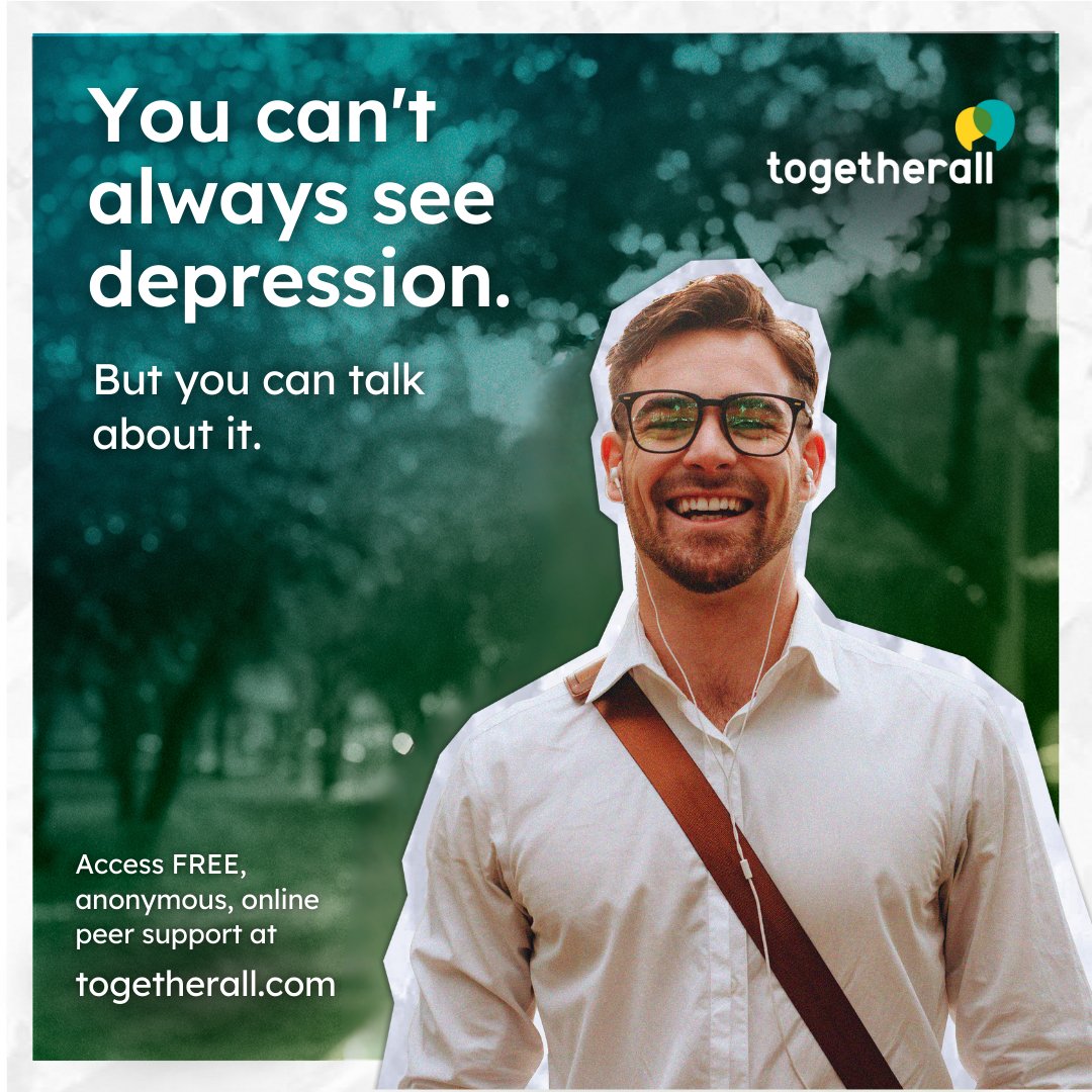 Behind every smile, there's a story others  might not see, but you don't have to face it  alone.   Connect anonymously with a supportive  community at <a href="/togetherall/">Togetherall UK</a>.  Start the conversation today at  togetherall.com #qmulstudenthealth
