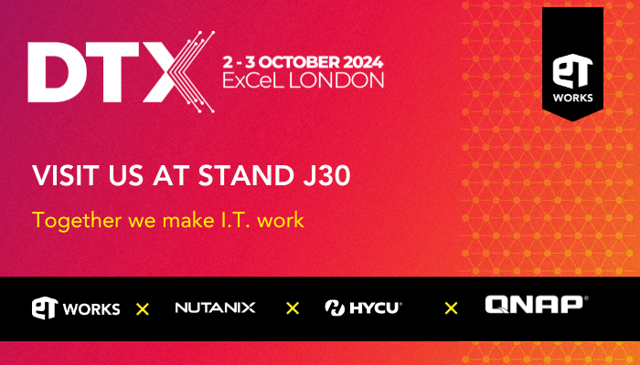 DTX360's tweet photo. Join @etworks and partners @nutanix, @hycu and @qnap on stand J30 and find out how we make digital transformation easy. Together we make I.T. work. Register here: https://t.co/ABdYtaUELl
#DTX24 #ETWORKS #NUTANIX #HYCU #QNAP #DIGITALTRANSFORAMTION #HYBRIDCLOUD https://t.co/QvU9J8AwAK