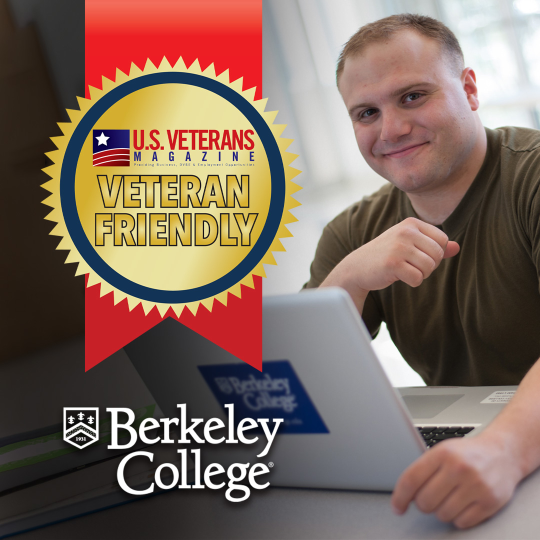 BerkeleyCollege's tweet photo. We are proud to once again be named a 2024 Top Veteran-Friendly School by US Veterans Magazine, recognizing the many ways we support and engage our student-veterans, active #military, and their families as they transition to successful careers. Read more: https://t.co/OINEWmCMEG https://t.co/3RSRMG5FDa