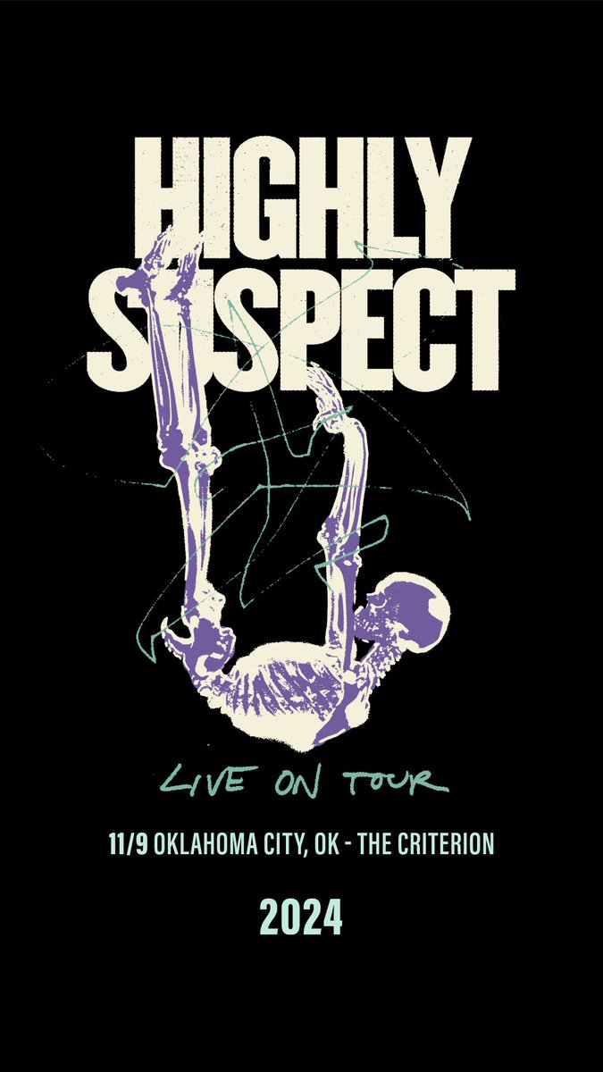 CriterionOKC's tweet photo. ๐จJUST ANNOUNCED!๐จ
@Highly_Suspect is coming to The Criterion OKC on November 9! ๐ธ
Tickets go on sale TOMORROW at 10am!
#highlysuspect #livemusicokc #thecriterion https://t.co/ffdmcNlkrH
