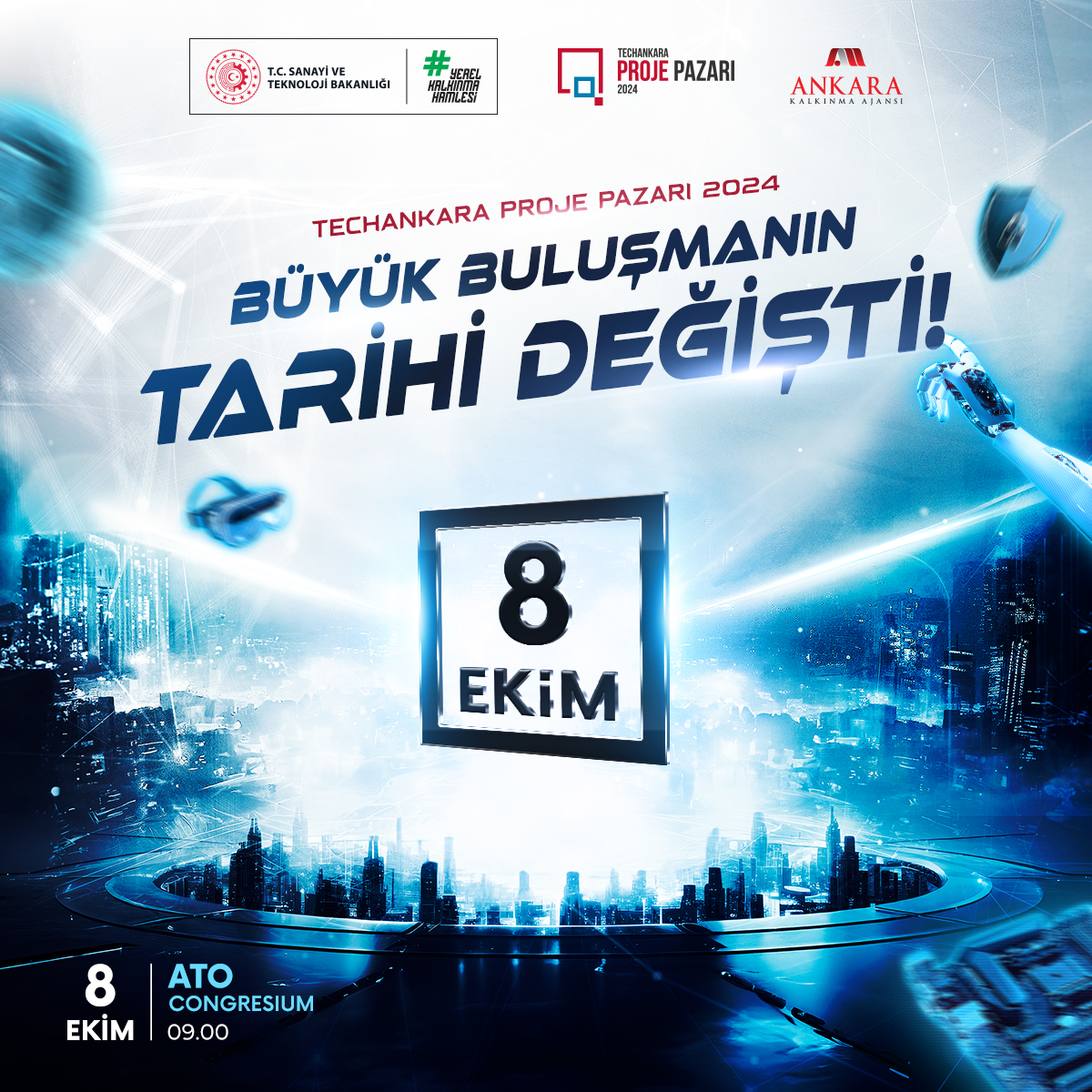 ankaraka's tweet photo. ATO Congresium’da gerçekleşecek olan TechAnkara Proje Pazarı 2024, 8 Ekim’de ziyaretçilerini bekliyor!
Ziyaretçi katılım başvurusu için:
https://t.co/OYbyQCPL3k
#TCSanayi #KalkinmaAjansGM #ankaraka #techankara #projepazarı #yatırımcı #girişimci https://t.co/A3K1QXkNsf