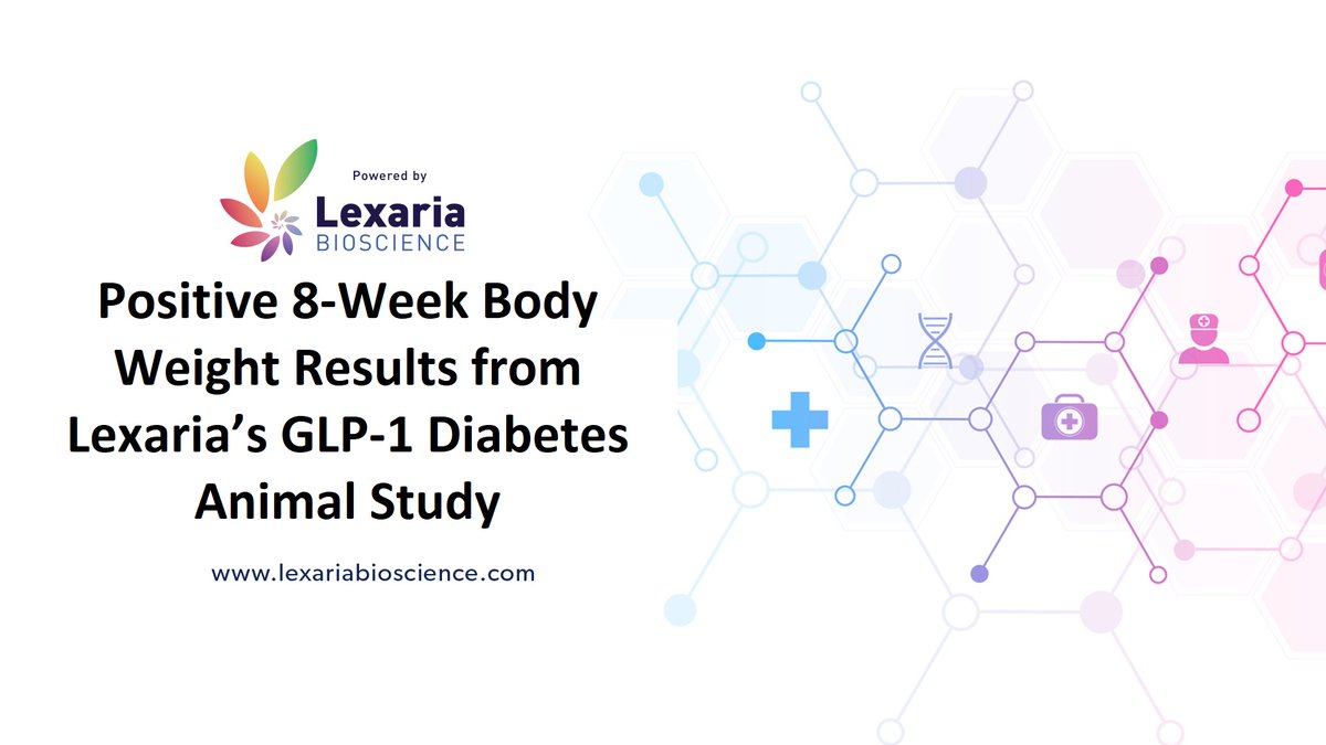 LexariaBioCorp's tweet photo. Positive 8-Week Body Weight Results from Lexaria’s GLP-1 Diabetes Animal Study
https://t.co/k1xhYhafqM
$LEXX #Biotech #DrugDelivery #CBD #markets #stocks #stockmarket #investing #stockmarketnews #trading #semaglutide #weightloss #weightlossmanagement #glp1 #diabetes https://t.co/aal0BawqA4