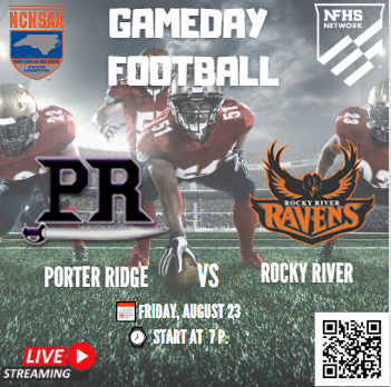 🏆North Carolina High School Football Live
🏈 Porter Ridge 🆚  Rocky River
📺Live Streaming : rokusports.insidethegames.live/hsf.php
📅Friday, August 23
⏰7p.
<a href="/RR_Ravens_FB/">Rocky River Ravens Football</a> <a href="/RRHS_Athletics/">ROCKletics</a> <a href="/PorterRidgeFB/">Porter Ridge Football</a> <a href="/PorterRidgeHSNC/">Porter Ridge High School</a> <a href="/prhs_athletics/">Porter Ridge Athletics</a> <a href="/Harrisonj23/">Harrison Johnson</a> <a href="/ClarkDezhan/">Dezhan Clark</a> <a href="/KennethMcClamro/">Kenneth McClamrock</a> @CHairston75
