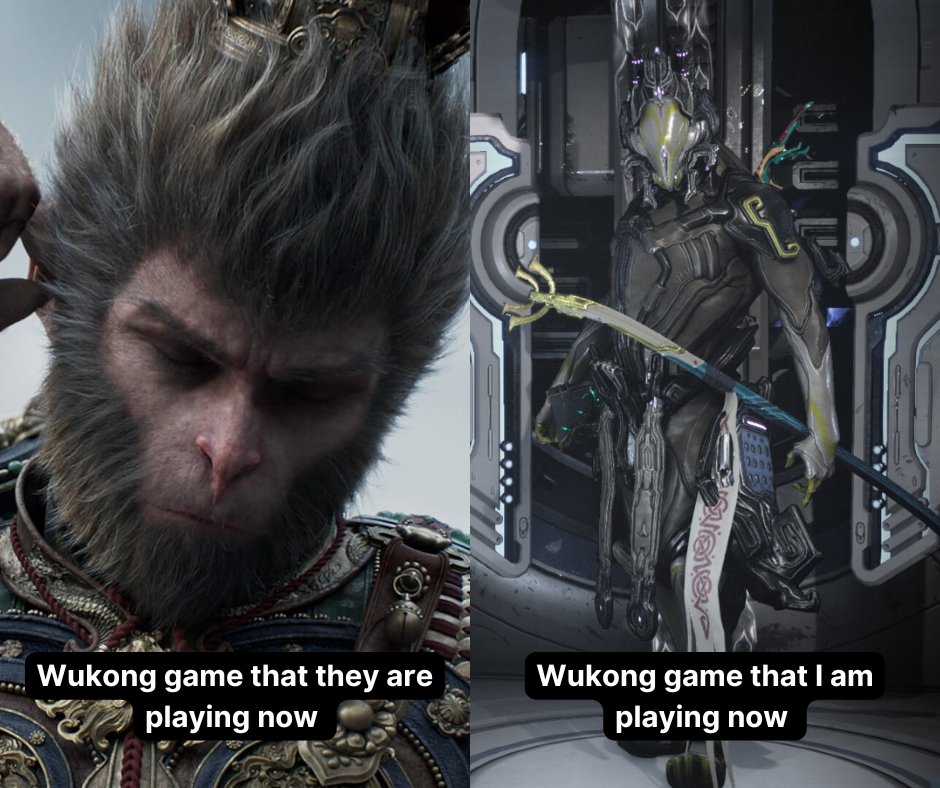 MarkieGamie's tweet photo. The Wukong game that I am playing now....
#markiegamie #memes #meme #blackmythwukong #Warframe #warframewukong #Wukong https://t.co/k6vldSvbxA