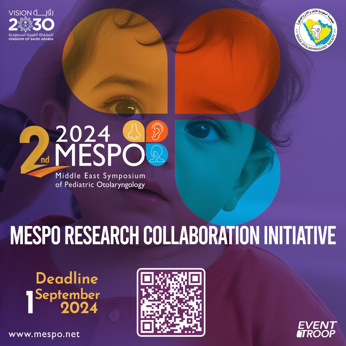 MESPO_'s tweet photo. Join the MESPO Research Collaboration Initiative! Contribute to groundbreaking research in Pediatric Otolaryngology and help shape the future of the field๐จ๐ข
Deadline โฉ September 1, 2024.
Visit https://t.co/VbadZTGZDJ for more details ๐
@EventTroop
#MESPO2024 #EvenTroop https://t.co/WRE0pEfs40