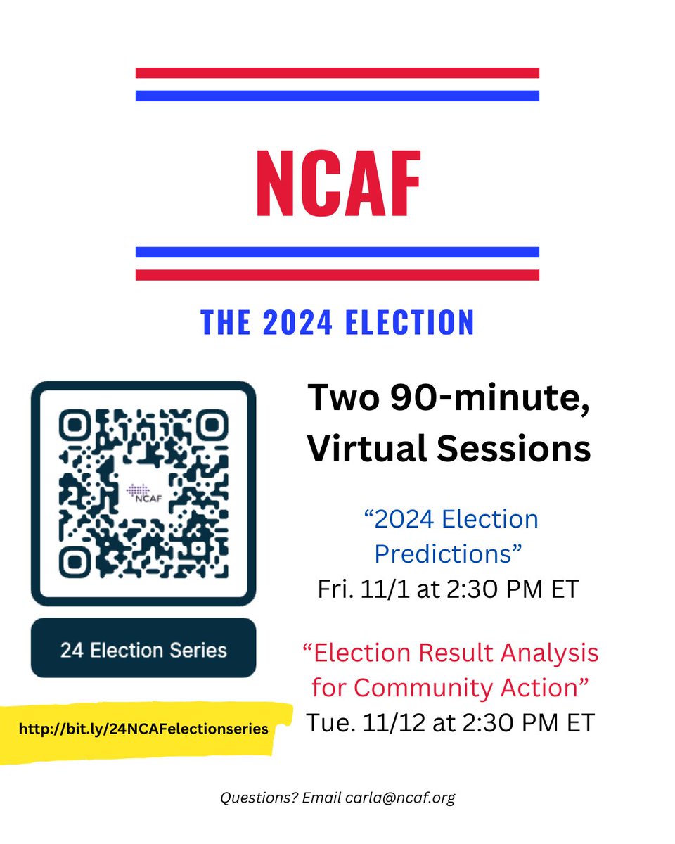 Back by popular demand, NCAF and David Bradley are covering the 2024 election! bit.ly/24NCAFelection…