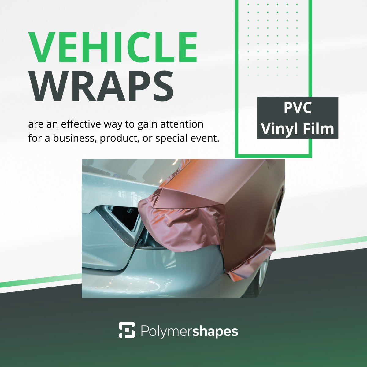 Polymershapes's tweet image. Get noticed on the road with our PVC vinyl film! Digitally printed for logos, graphics, and messages, it's perfect for body wraps and window applications. #MobileAdvertising  🚘